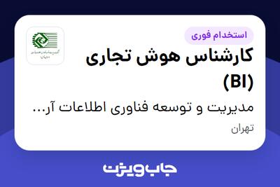 استخدام کارشناس هوش تجاری (BI) در مدیریت و توسعه فناوری اطلاعات آرمان