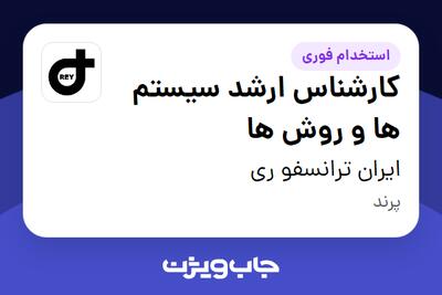 استخدام کارشناس ارشد سیستم ها و روش ها در ایران ترانسفو ری