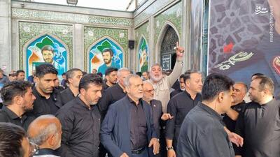 عکس/ حضور پزشکیان در مراسم ختم شهدای قرارگاه مرکزی خاتم