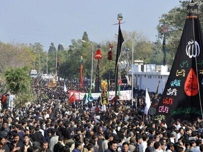 اهتزاز پرچم ایران در دسته عزاداری ایالت سند پاکستان+ فیلم