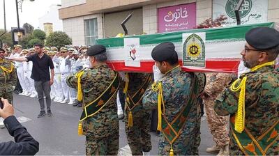 پیکر شهید مدافع وطن در گلزار شهدای نوشهر به خاک سپرده شد