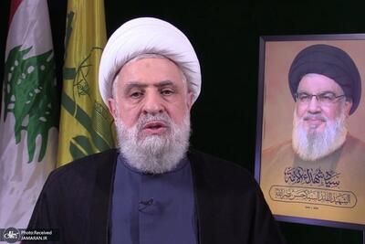ببینید/ بغض شیخ نعیم قاسم هنگام یاد کردن از شهید سید حسن نصرالله