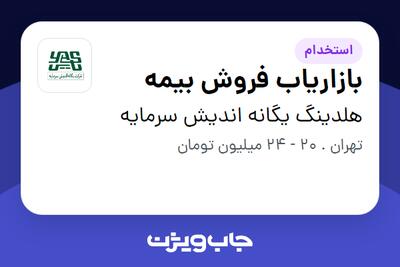 استخدام بازاریاب فروش بیمه در هلدینگ یگانه اندیش سرمایه