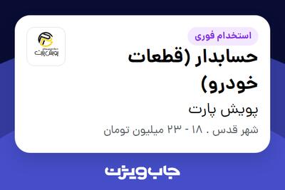 استخدام حسابدار (قطعات خودرو) - خانم در پویش پارت