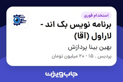 استخدام برنامه نویس بک اند - لاراول (آقا) در بهین بینا پردازش