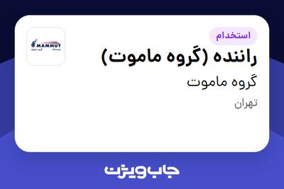استخدام راننده (گروه ماموت) - آقا در گروه ماموت