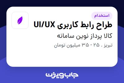 استخدام طراح رابط کاربری UI/UX در کالا پرداز نوین سامانه