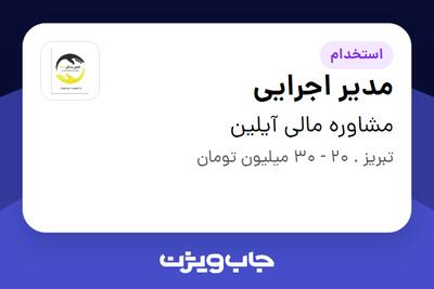 استخدام مدیر اجرایی در مشاوره مالی آیلین
