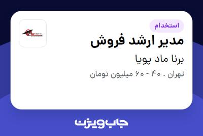 استخدام مدیر ارشد فروش در برنا ماد پویا