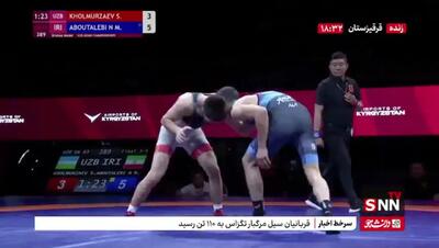 کشتی فرنگی جوانان قهرمانی آسیا/  ابوطالبی برنزی شد + فیلم