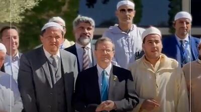 تصاویر دیدار مسلمان اروپا با رئیس رژیم اسرائیل!