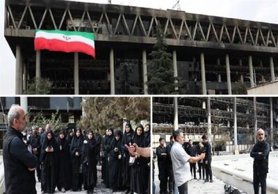 جمعی از دانشجویان دانشگاه تهران به ساختمان شیشه‌ای رفتند - تسنیم