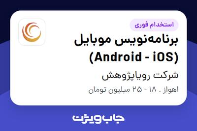 استخدام برنامه‌نویس موبایل (Android - iOS) در شرکت رویاپژوهش