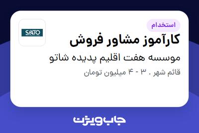 استخدام کارآموز مشاور فروش در موسسه هفت اقلیم پدیده شاتو