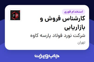 استخدام کارشناس فروش و بازاریابی در شرکت نورد فولاد پارسه کاوه