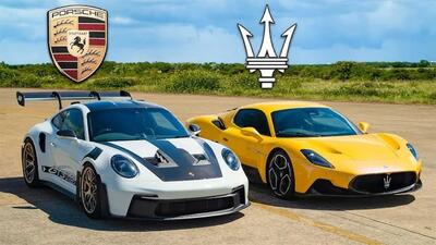 درگ جذاب پورشه 911 GT3 RS و مازراتی MC20، تنفس طبیعی یا توربو؟