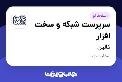 استخدام سرپرست شبکه و سخت افزار در کالین
