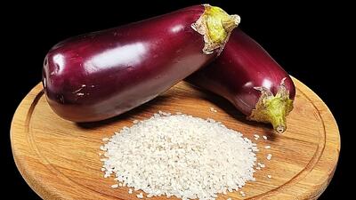 طرز تهیه شام رژیمی با ۱ پیمانه برنج و ۲ عدد بادمجان در ۱۵ دقیقه