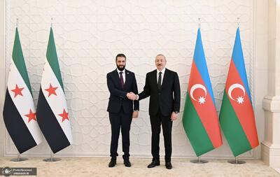 دیدار جولانی و علی اف در آذربایجان + عکس