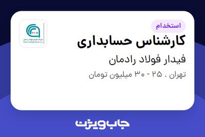 استخدام کارشناس حسابداری در فیدار فولاد رادمان
