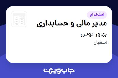 استخدام مدیر مالی و حسابداری در بهاور توس