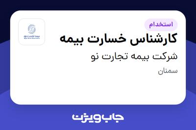 استخدام کارشناس خسارت بیمه در شرکت بیمه تجارت نو
