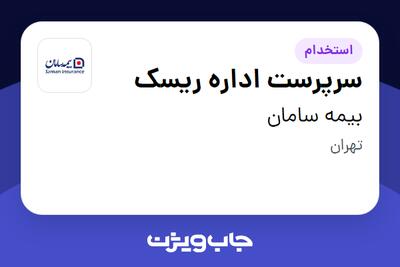 استخدام سرپرست اداره ریسک در بیمه سامان