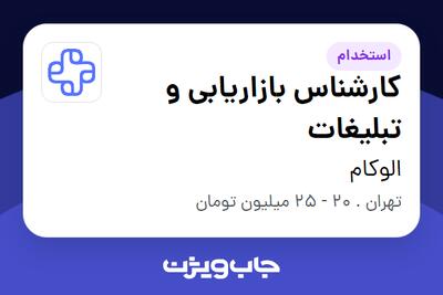 استخدام کارشناس بازاریابی و تبلیغات - خانم در الوکام