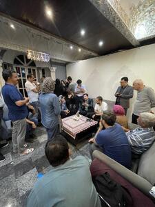 بازدید عبدالکریم حسین زاده و نرجس سلیمانی از محل اسکان آوارگان جنگ دوازده روزه