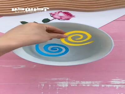کاردستی ترفند آبی مارپیچ شناور