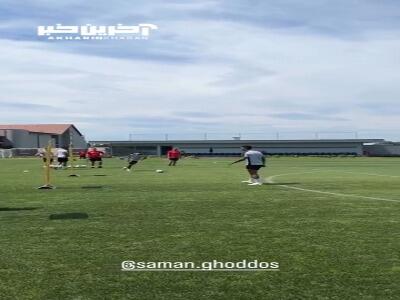 ضربه آزاد تماشایی سامان قدوس در تمرین اتحاد کلباء