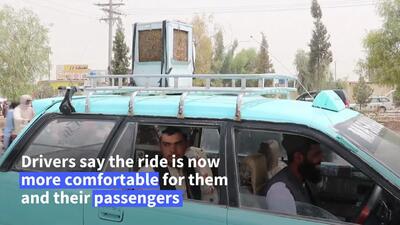 ببینید؛ کولرهای دست‌ساز، راه‌حل راننده‌ تاکسی‌های افغان در گرمای شدید