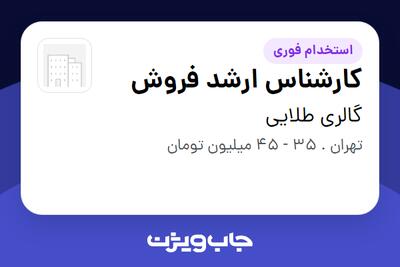 استخدام کارشناس ارشد فروش در گالری طلایی