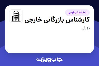 استخدام کارشناس بازرگانی خارجی در سازمانی فعال در حوزه تجارت / بازرگانی