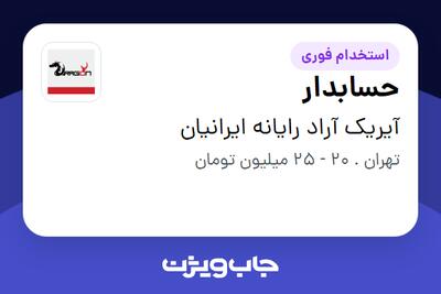 استخدام حسابدار - آقا در آیریک آراد رایانه ایرانیان