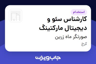 استخدام کارشناس سئو و دیجیتال مارکتینگ - خانم در صورتگر ماه زرین