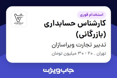 استخدام کارشناس حسابداری (بازرگانی) در تدبیر تجارت ویراسازان