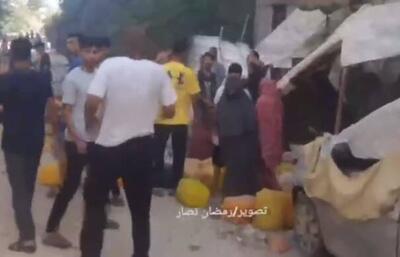 فیلم/ اسرائیل صف آب در غزه را به خاک و خون کشید