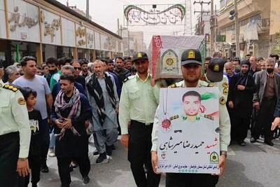 برگزاری مراسم با شکوه تشییع پیکر شهید میرشاهی در زابل