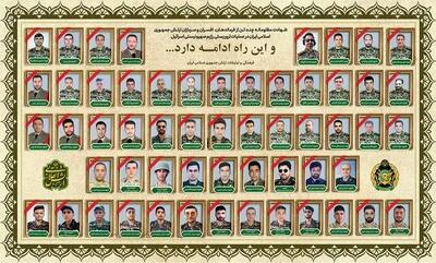 این ۵۷ نفر از ارتش به شهادت رسیدند