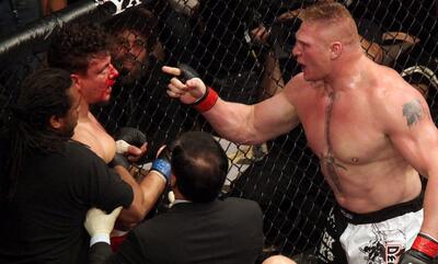 16 سال گذشت؛ مبارزه خونین براک لزنر و فرانک میر در UFC 100 - پارس فوتبال