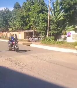 فیلم زمین خوردن شدید موتورسوار روی دست‌انداز
