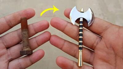 تبدیل پیچ زنگ‌زده به تبری منحصربه‌فرد (فیلم)