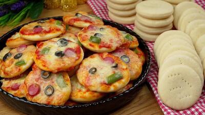 طرز تهیه مینی پیتزا با خمیر مخصوص / خمیر پیتزا را تا ماهها فریز کنید