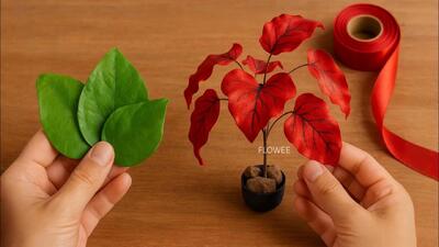 ساخت برگ های تزئینی دست ساز از روبان ساتن برای مبتدیان!