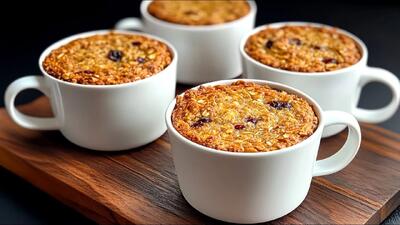 طرز تهیه میان وعده رژیمی بدون شکر / فقط با جو دوسر در لیوان در ۱ دقیقه!