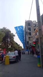 کنده شدن داربست در خیابان استخر تهرانپارس