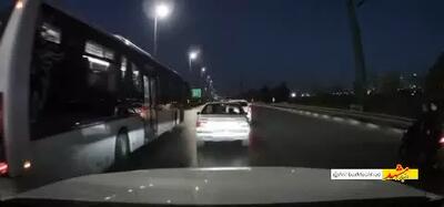تصادف عجیب خودرو در مشهد