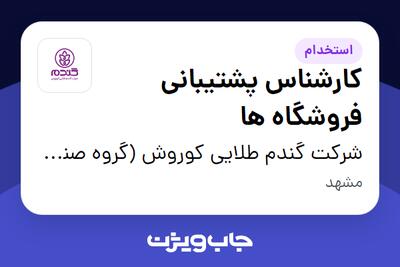 استخدام کارشناس پشتیبانی فروشگاه ها در شرکت گندم طلایی کوروش (گروه صنعتی گلرنگ)
