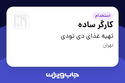 استخدام کارگر ساده - آقا در تهیه غذای دی تو‌دی